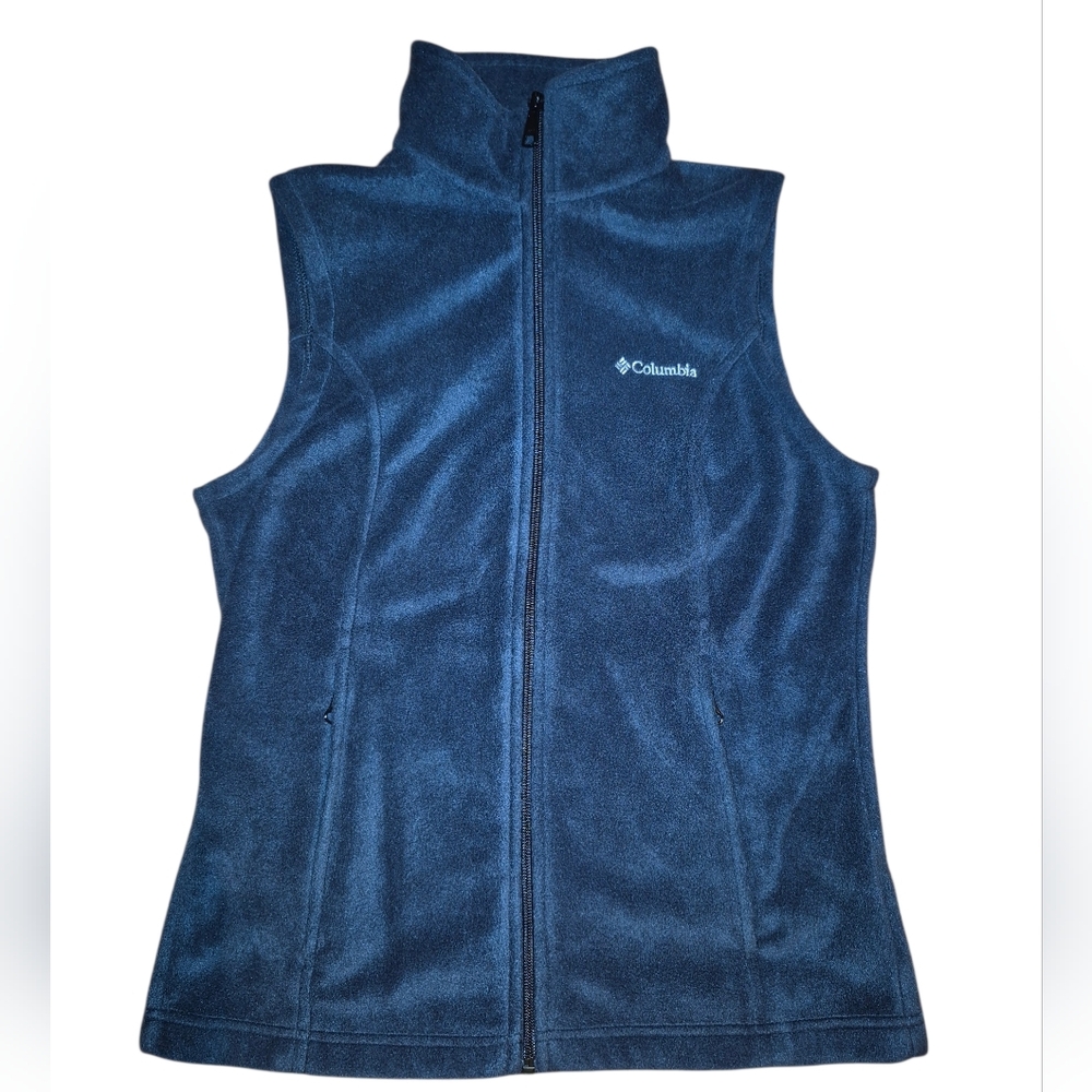 Black Columbia Full Zip Soft Fleece Vest  Women's Size Small Front Zip Pockets